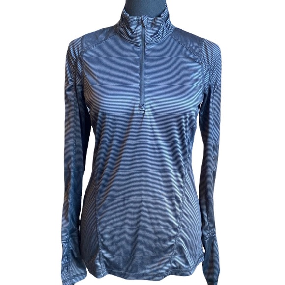 Danskin Lightweight 1/4 Zip Athletic Top Striped Women’s Medium - Semi-Fitted - Picture 1 of 6